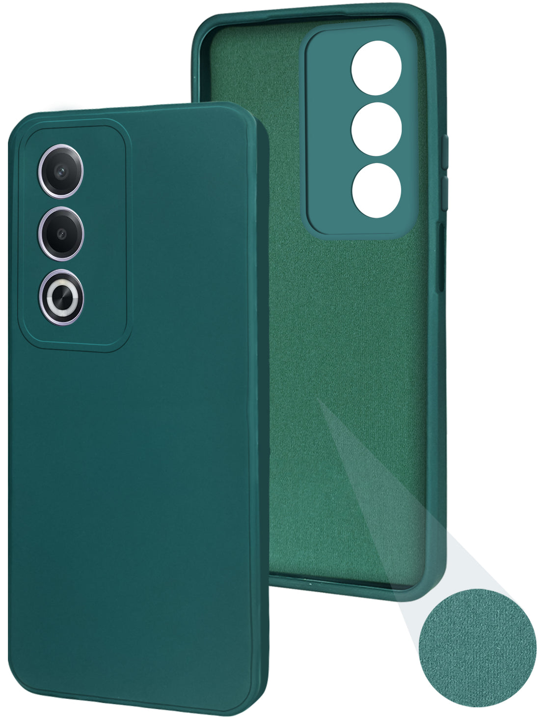 For Oppo A3 Pro 5G Back Cover Case (Matte Finish Silicone with Inside Fiber cloth |Black)