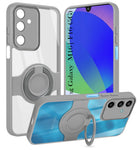 For Samsung Galaxy M16 5G | Samsung Galaxy F16 5G Back Cover Case with stand (Built-in Ring Holder Kickstand | Lifetime Anti Yellow | Camera Protection)