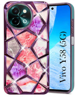 For Vivo Y58 5G Back Cover Case (Dual Design Glitter Sparkle and Detachable Diamond Print Case | Soft and Flexible)