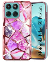 For Moto Edge 60 Fusion Back Cover Case Compatible With Motorola ( Dual Design Glitter Sparkle and Detachable Diamond Print Case | Soft and Flexible)