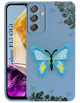 For Samsung Galaxy F15 5G Back Cover Case (Soft Butterfly Embroidery | Women Teen Girls | Camera Protection| Matte Silicone)