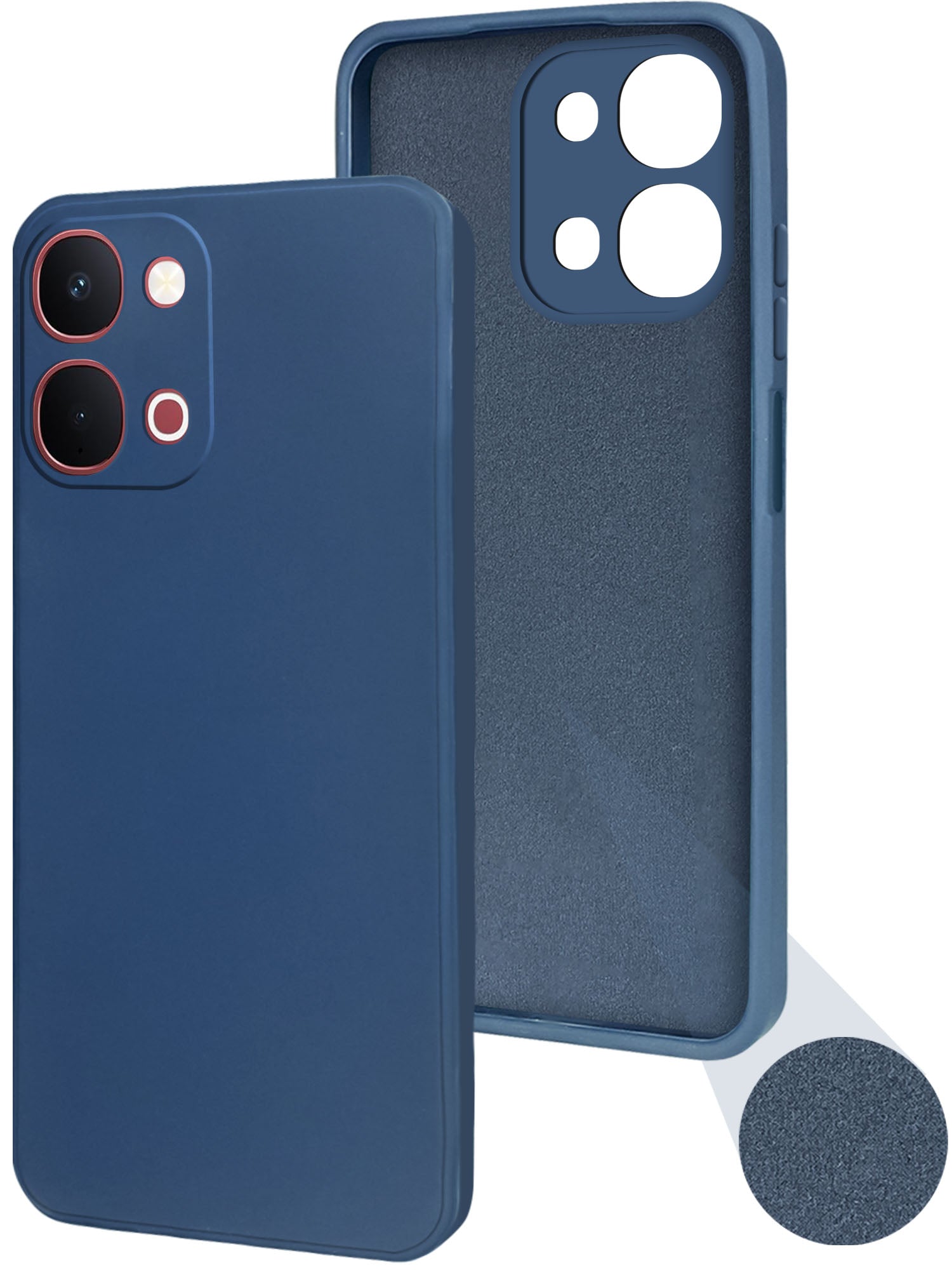 For Vivo Y31T 5G Back Cover Case (Matte Finish Silicone with Inside Fiber cloth)