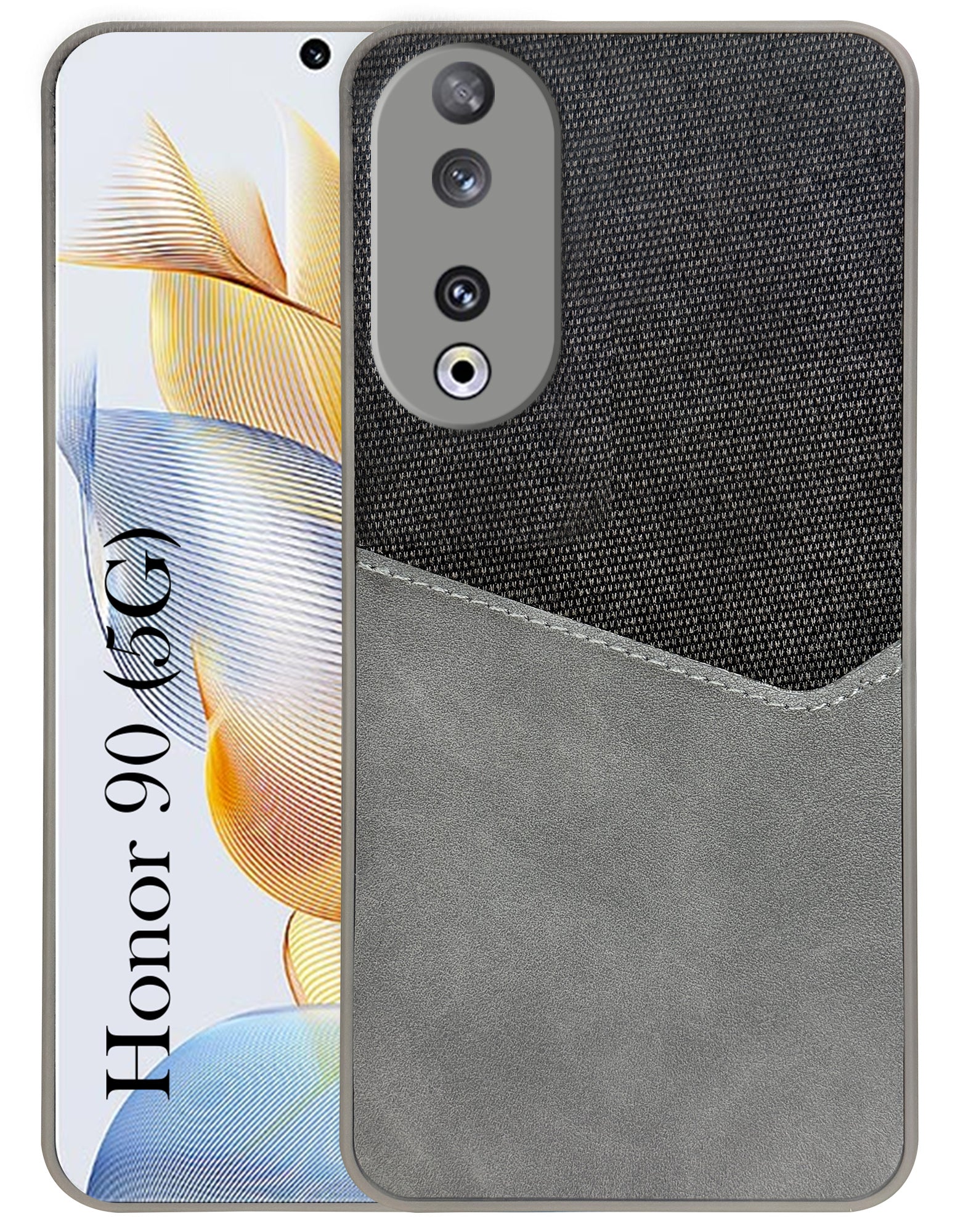 For Honor 90 5G Back Cover Case (Dual PU Leather Stitch | Professional Minimalist | Soft and Flexible)