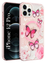 For Apple iPhone 12 Pro  Back Cover Case  (Cute Floral Design | Flower Print for Girls | MagSafe Compatible Wireless Charging)