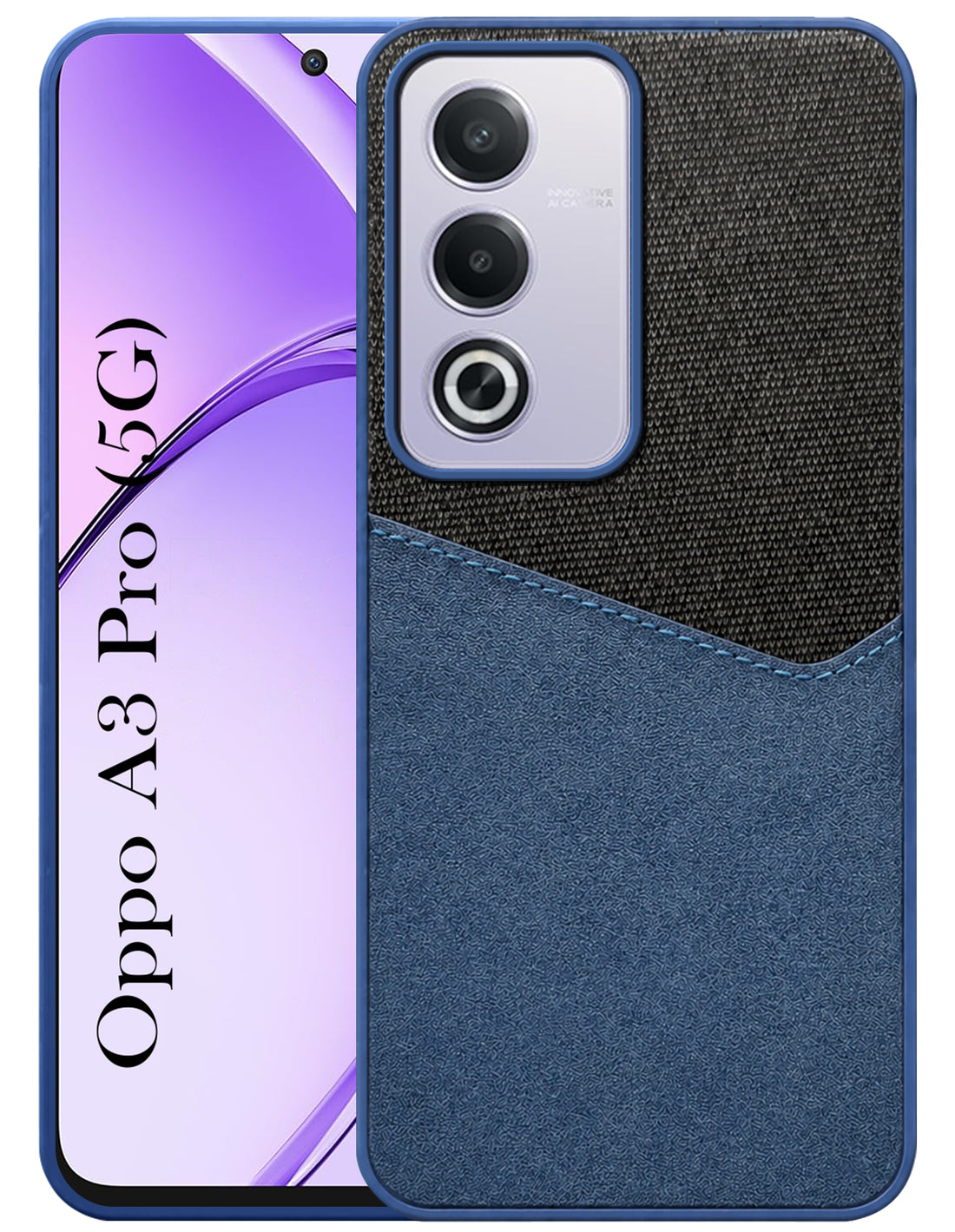 For Oppo A3 Pro 5G Back Cover Case (Dual PU Leather Stitch | Professional Minimalist | Soft and Flexible)