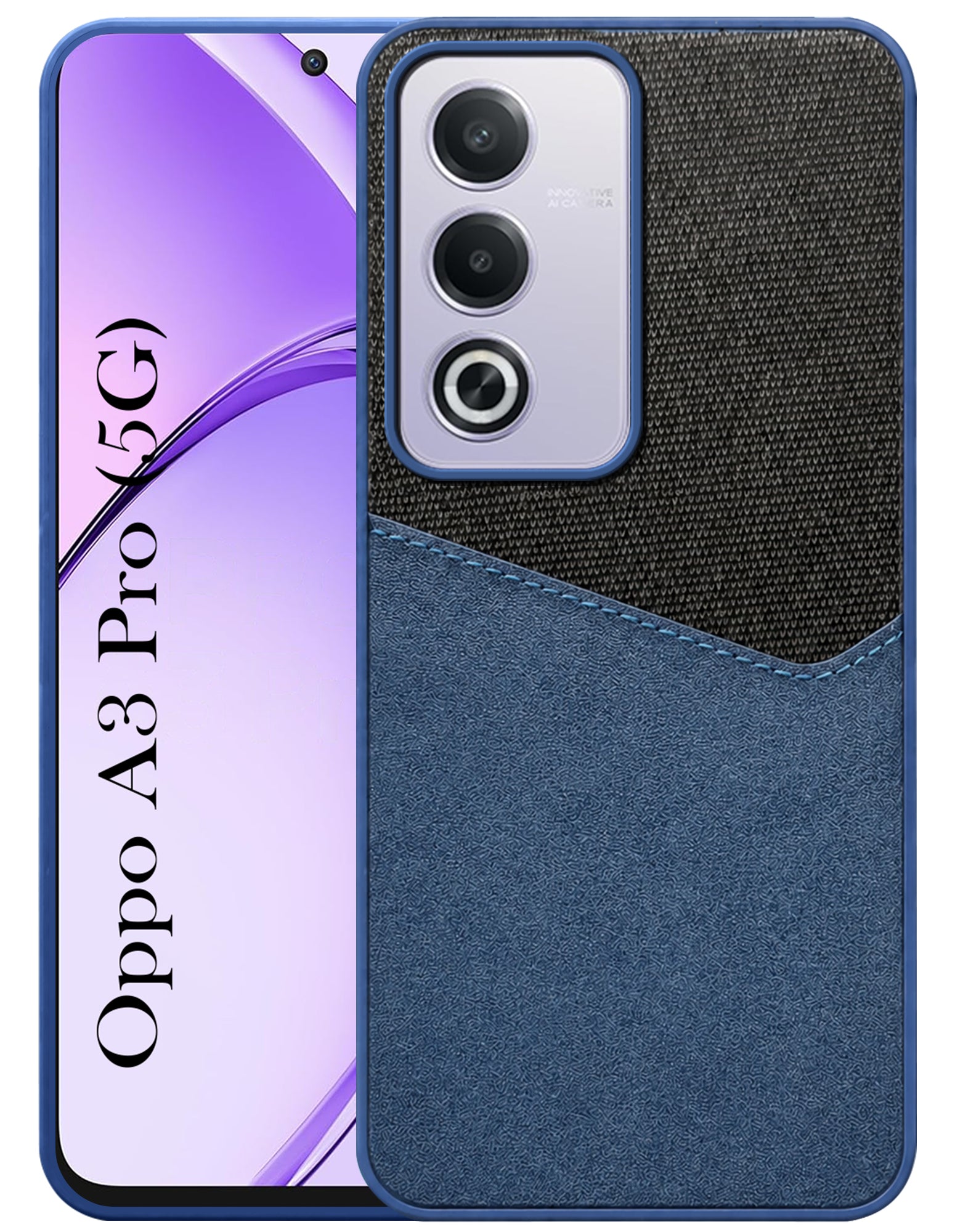 For Oppo A3 Pro 5G Back Cover Case (Dual PU Leather Stitch | Professional Minimalist | Soft and Flexible)