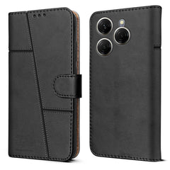 For Tecno Spark 20 Pro Flip Cover Case ( Stitched Leather with Magnetic Closure)