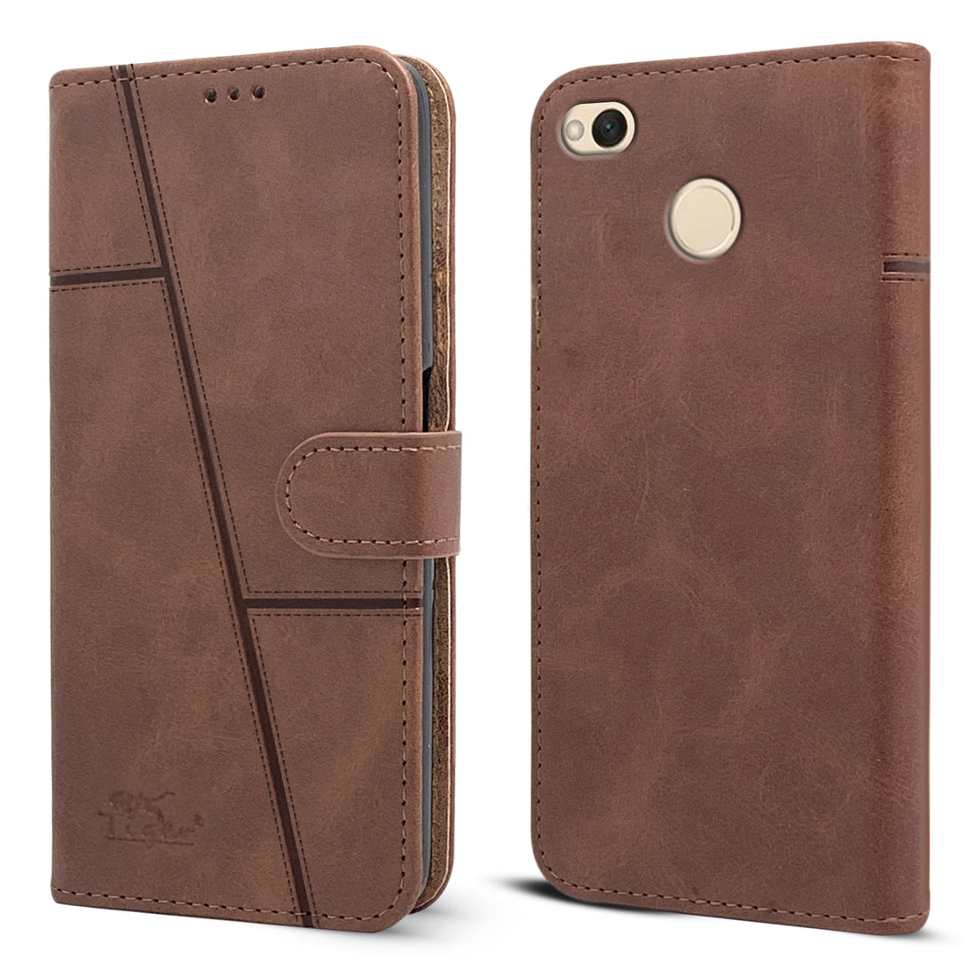 For Xiaomi Redmi 4 Flip Cover Case ( Stitched Leather with Magnetic Closure)