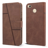 For Xiaomi Redmi 4 Flip Cover Case ( Stitched Leather with Magnetic Closure)