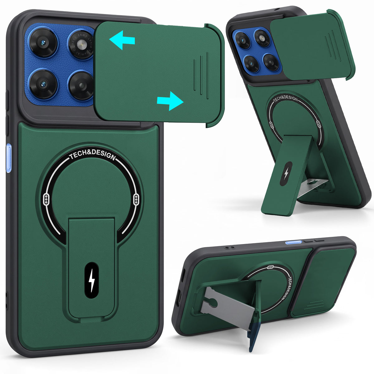 For Motorola Moto G77 Power Back Case Cover Metallic (Hybrid Armor Kickstand | MagSafe Compatible | Camera Protection Shockproof)