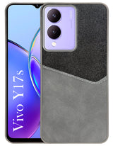 For Vivo Y17s Back Cover Case (Dual PU Leather Stitch | Professional Minimalist | Soft and Flexible)