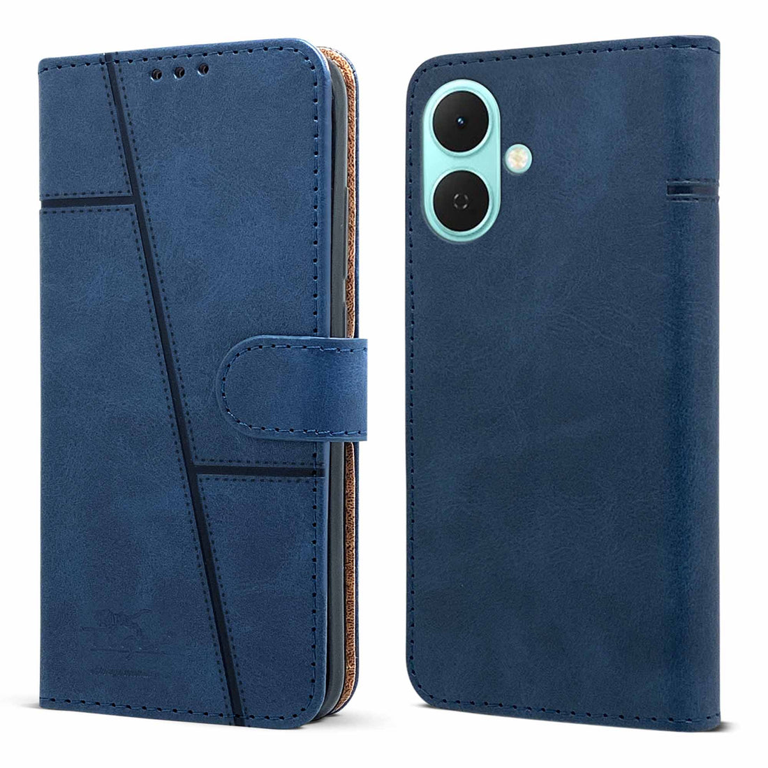 For Tecno Spark Go 2 Flip Cover Case ( Stitched Leather with Magnetic Closure)