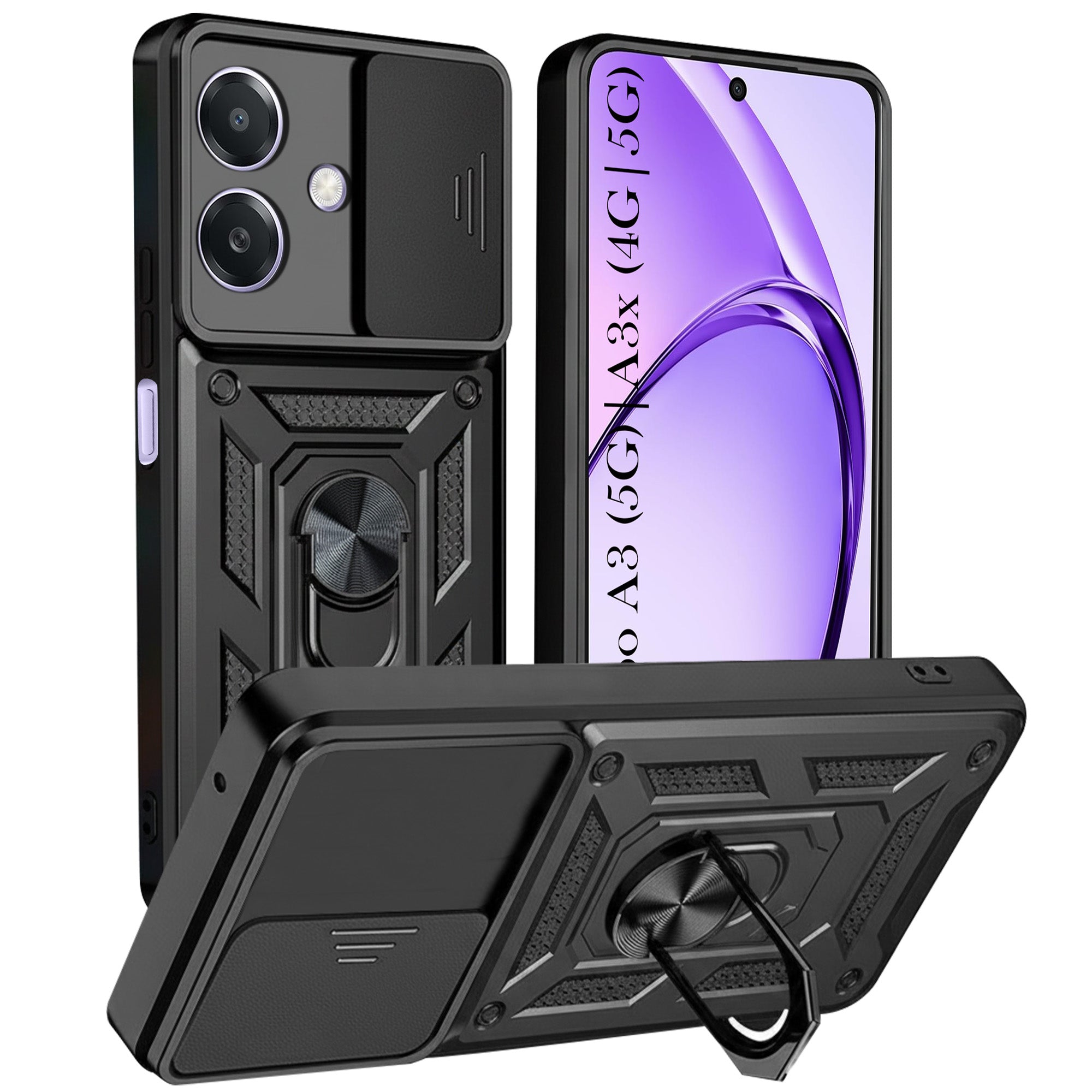 For Oppo A3X 5G | Oppo A3 5G Back Cover Case (Hybrid Dual Armor Polycarbonate)