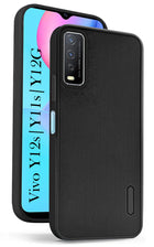 For Vivo Y12s | Y11s | Y12G Back Cover Case ( Textured Grip Design | Camera Protetion | Slim and Light Weight | Soft Touch and Feel | Black )