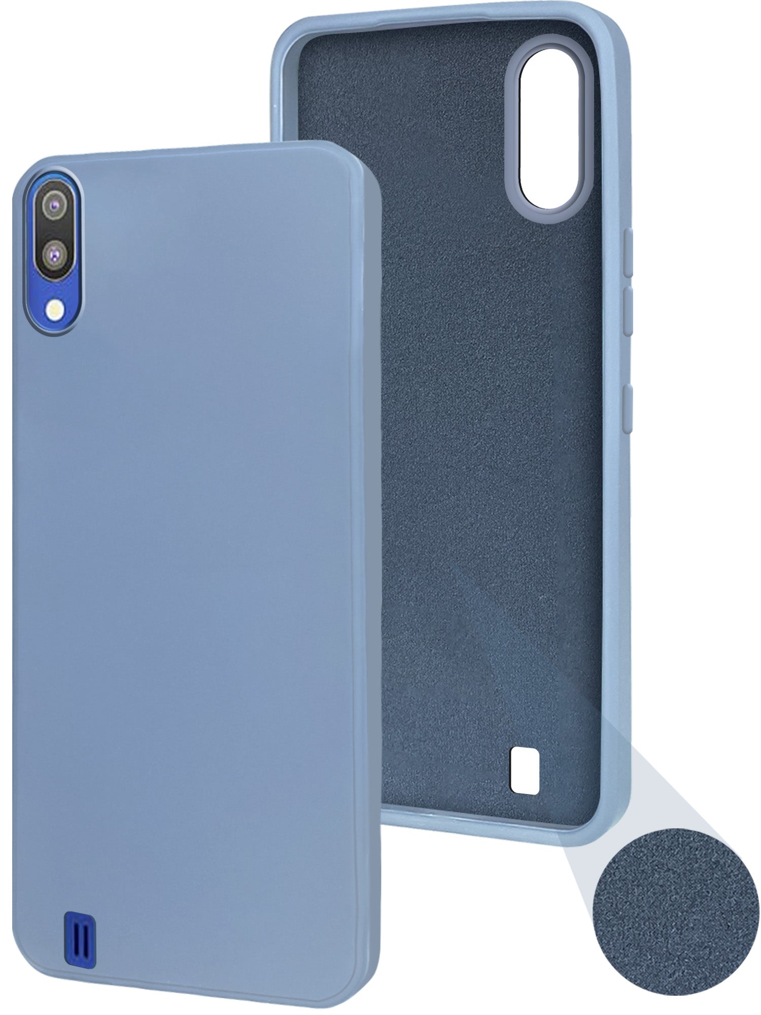 For Samsung Galaxy M10 Back Cover Case ( Matte Finish Silicone with Inside Fiber cloth)