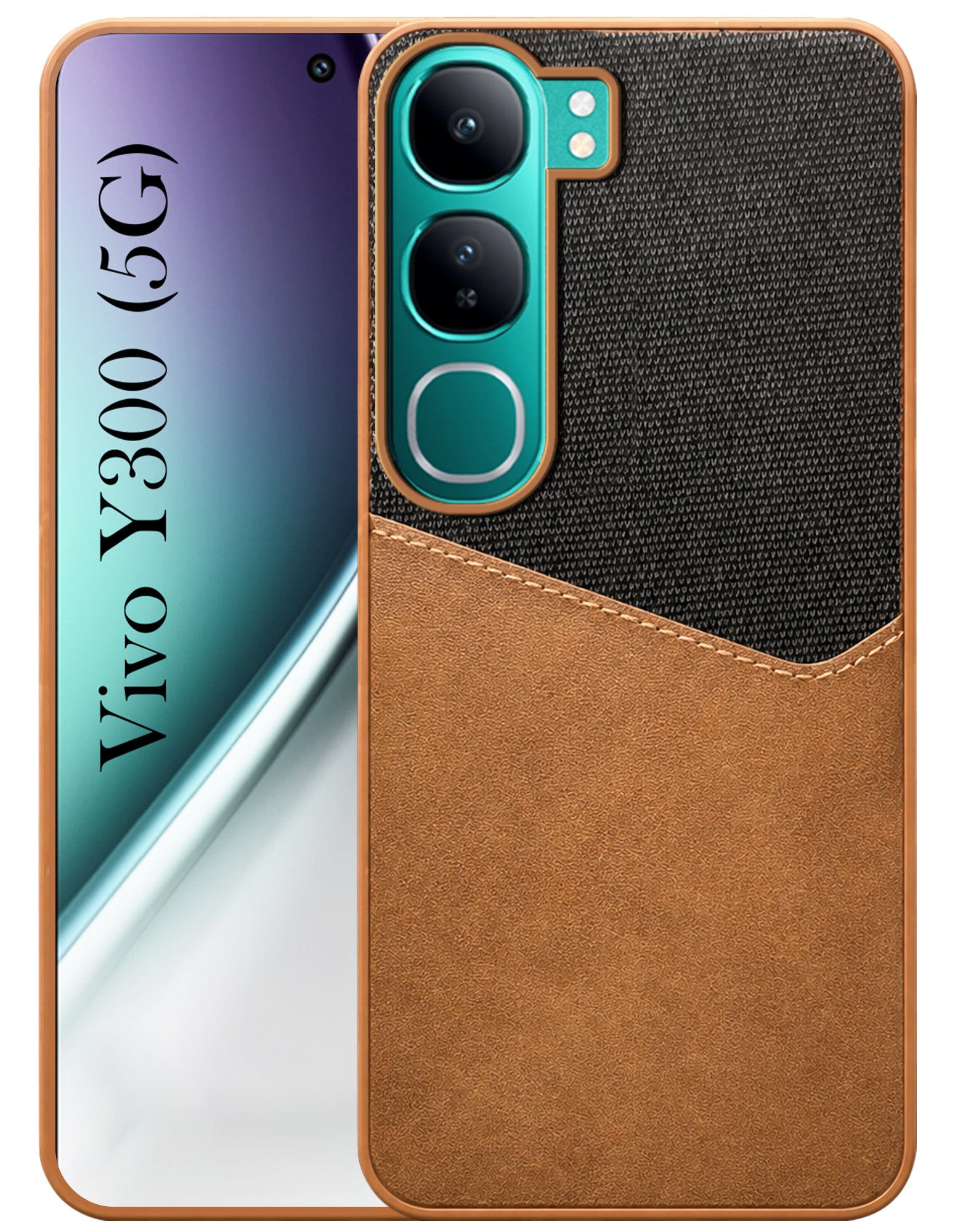 For Vivo Y300 Back Cover Case (Dual PU Leather Stitch | Professional Minimalist | Soft and Flexible)