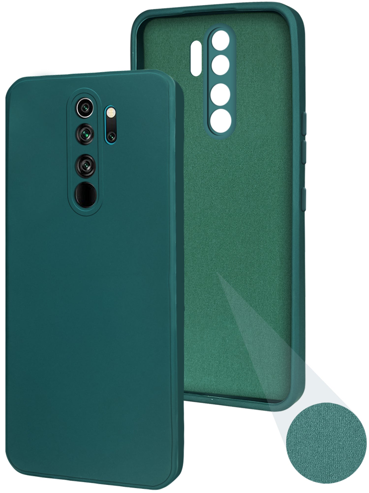For Xiaomi Mi Redmi Note Pro Back Cover Case Matte Finish Silicone with Inside Fiber cloth) Smooth Green