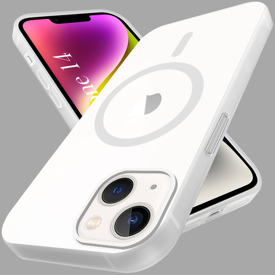 For Apple iPhone 14 Back Cover Case (Frosted Matte Feel | MagSafe Compatible Wireless Charging | Polycarbonate Material)