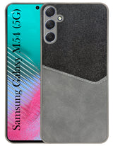 For Samsung Galaxy M54 5G Back Cover Case (Dual PU Leather Stitch | Professional Minimalist | Soft and Flexible)