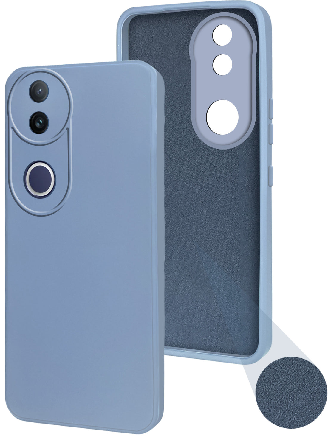 For Vivo V50 | Vivo V50e Back Cover Case (Matte Finish Silicone with Inside Fiber Cloth)