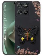 For Motorola Moto G67 Power | G57 Power Back Cover Case (Soft Butterfly Embroidery | Women Teen Girls | Camera Protection| Matte Silicone)