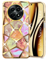 For Realme Narzo N65 5G Back Cover Case (Dual Design Glitter Sparkle and Detachable Diamond Print Case | Soft and Flexible)