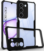 For Realme C83 5G Back Cover Case Hybrid (Shockproof with Polycarbonate Clear Panel | Professional Black)