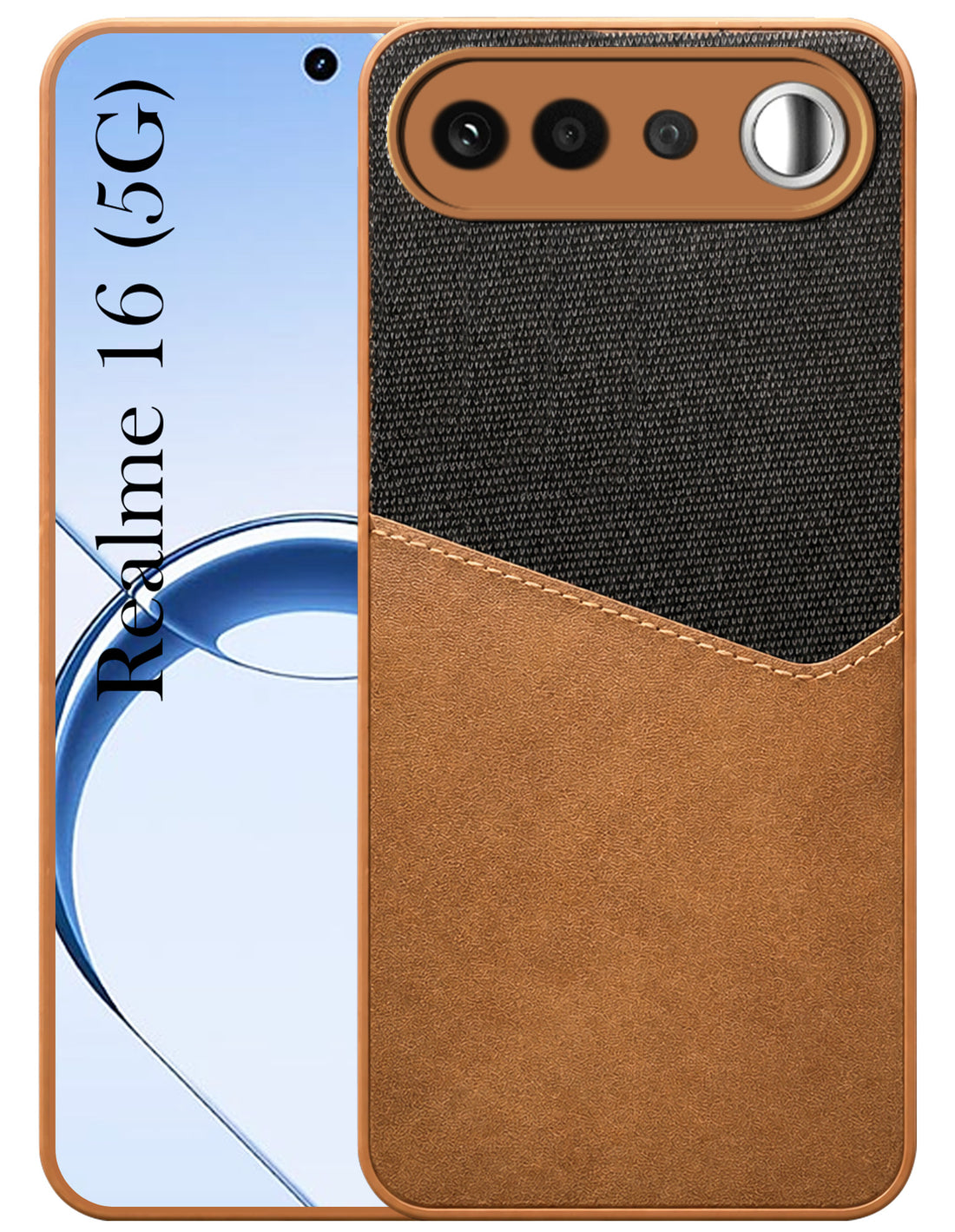 For Realme 16 Back Cover Case (Dual PU Leather Stitch | Professional Minimalist | Soft and Flexible)