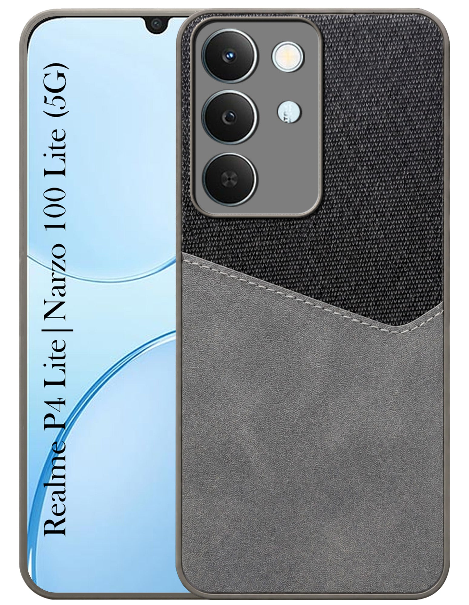 For Realme P4 Lite 5G | Narzo 100 Lite 5G Back Cover Case (Dual PU Leather Stitch | Professional Minimalist | Soft and Flexible)