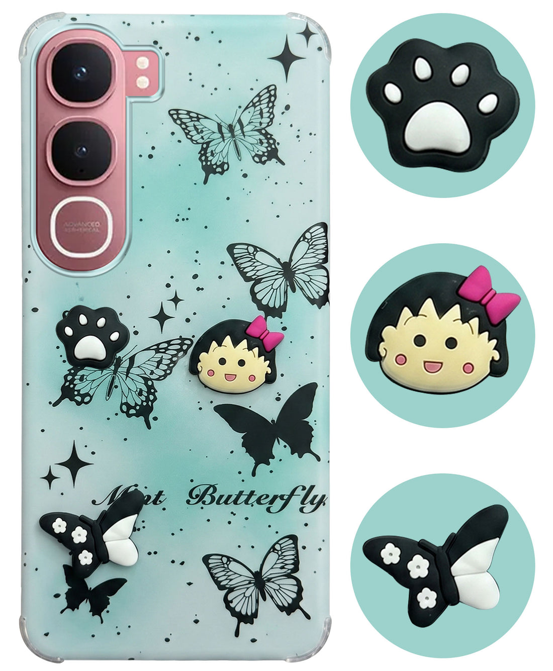 For Vivo Y31 5G Back Cover Case (3D Cute Cartoons | Hard Back Side Soft | Matte Premium Finish | HD Printing)