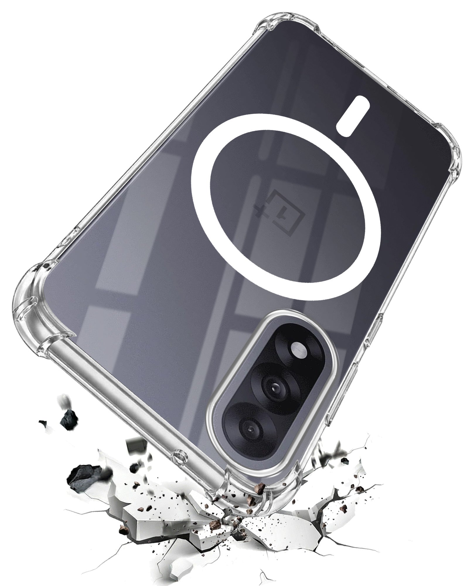 For Oneplus Nord 5 Back Cover Shockproof Crystal-Clear (Magsafe Wireless Support | Drop & Camera Protection | Hard Polycarbonate)