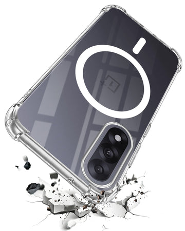 For Oneplus Nord 5 Back Cover Shockproof Crystal-Clear (Magsafe Wireless Support | Drop & Camera Protection | Hard Polycarbonate)