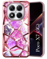 For Xiaomi Poco X7 Back Cover Case (Dual Design Glitter Sparkle and Detachable Diamond Print Case | Soft and Flexible)