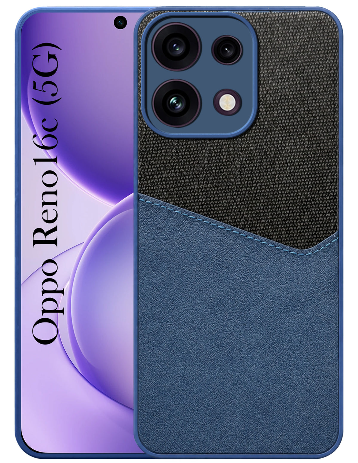 For Oppo Reno 16C 5G Back Cover Case (Dual PU Leather Stitch | Professional Minimalist | Soft and Flexible)