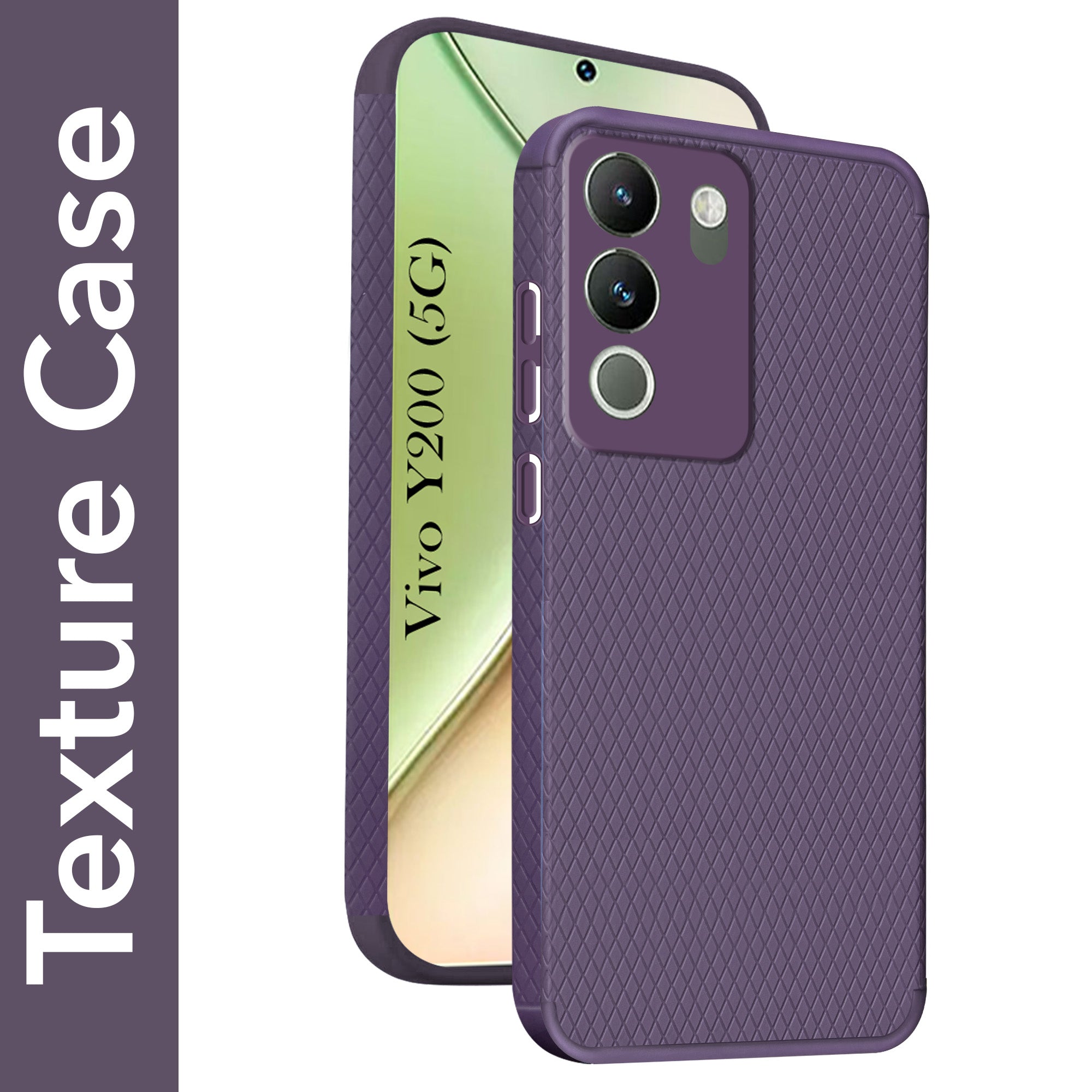 For Vivo Y200 Back Cover Case (Liquid Silicone | Side Grip | Camera Protection)