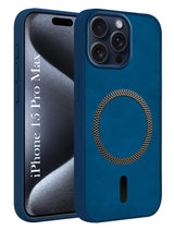 For Apple iPhone 15 Pro Max Back Cover Case (Sleek Leather Finish | MagSafe Compatible Wireless Charging | Camera Bump Protection)