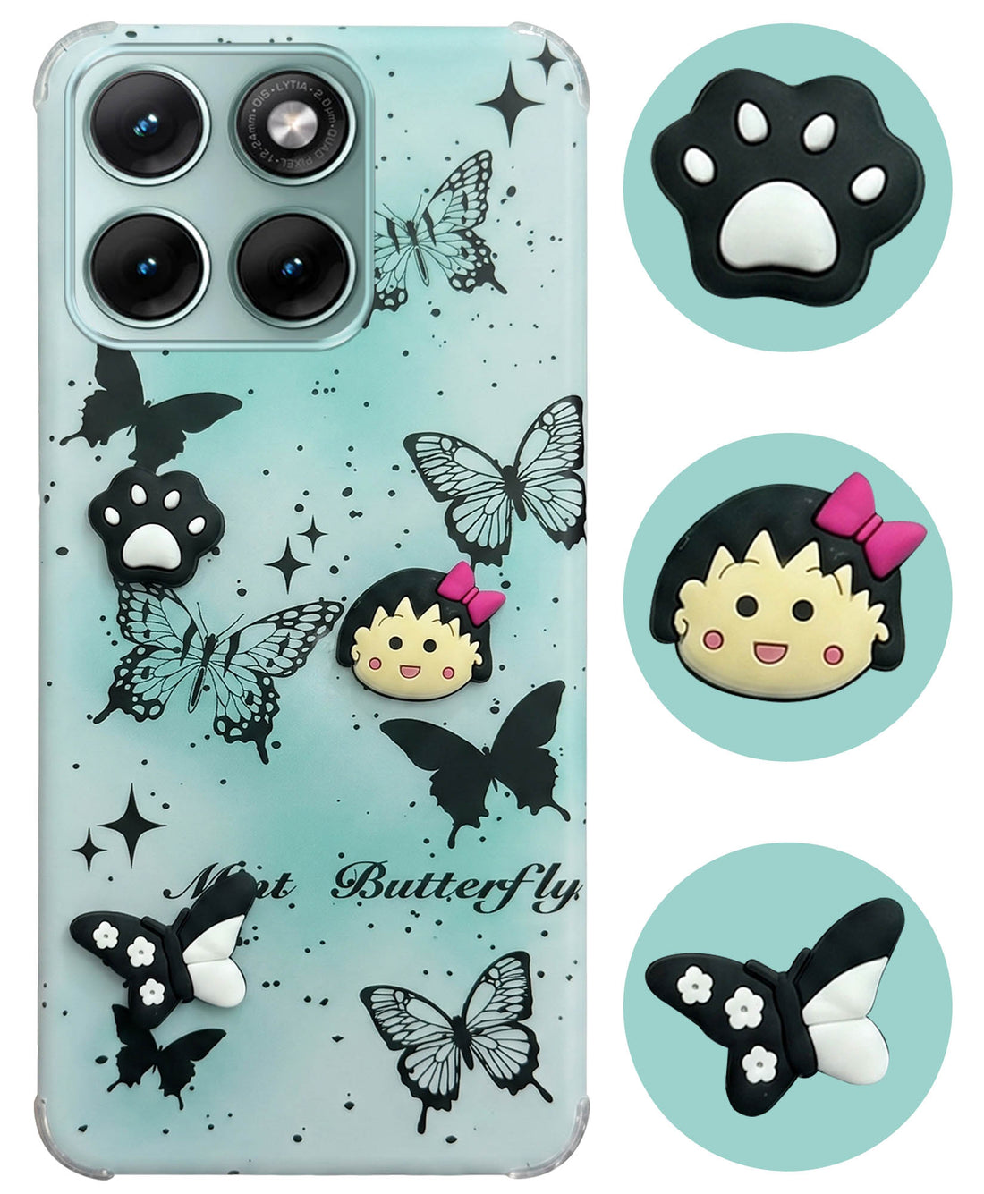 For Motorola Moto Edge 70 Fusion Back Cover Case (3D Cute Cartoons | Hard Back Side Soft | Matte Premium Finish | HD Printing)
