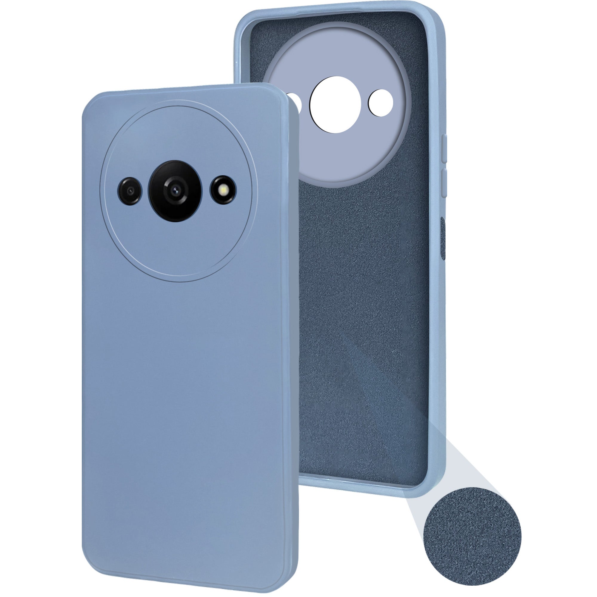 For Xiaomi Redmi A3 Back Cover Case (Matte Finish Silicone with Inside Fiber Cloth)