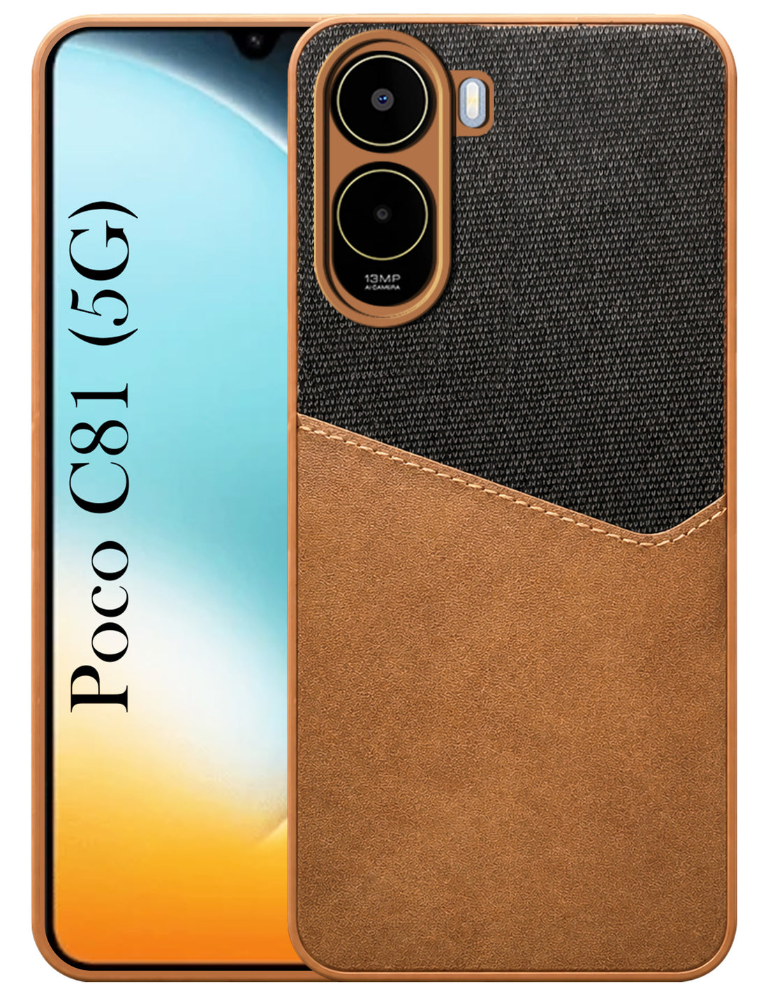 For Poco C81 5G Back Cover Case (Dual Colour Stitch | Professional Minimalist Feel | Soft and Flexible)