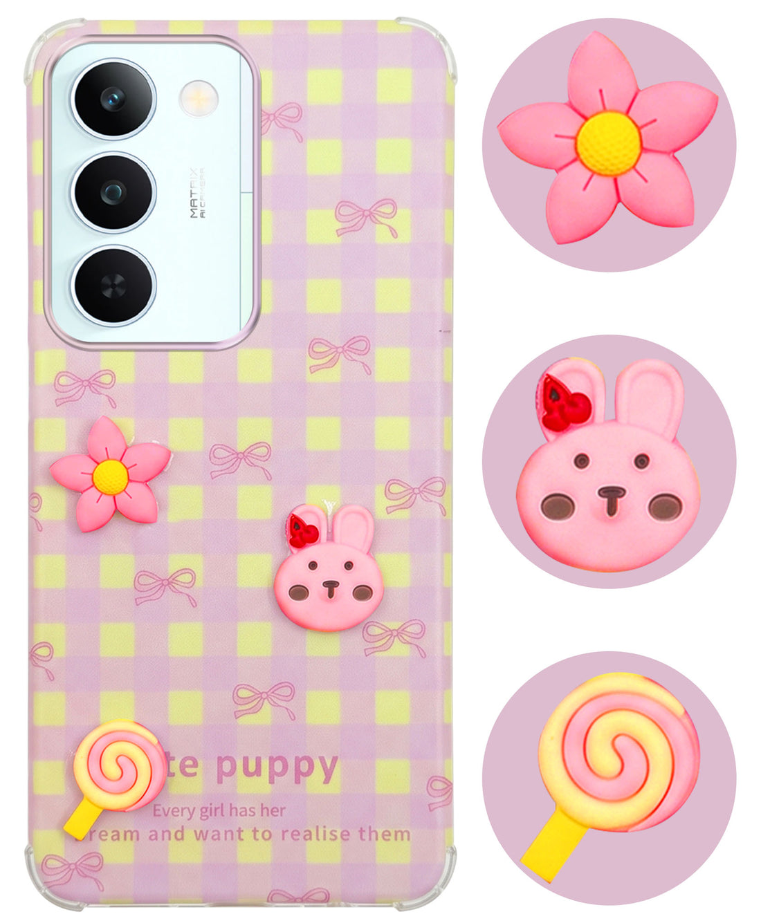 For Realme P4 Lite 5G | Realme Narzo 100 Lite 5G Back Cover Case (3D Cute Cartoons | Hard Back Side Soft | Matte Premium Finish | HD Printing)