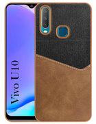 For Vivo U10 Back Cover Case (Dual PU Leather Stitch | Professional Minimalist | Soft and Flexible)