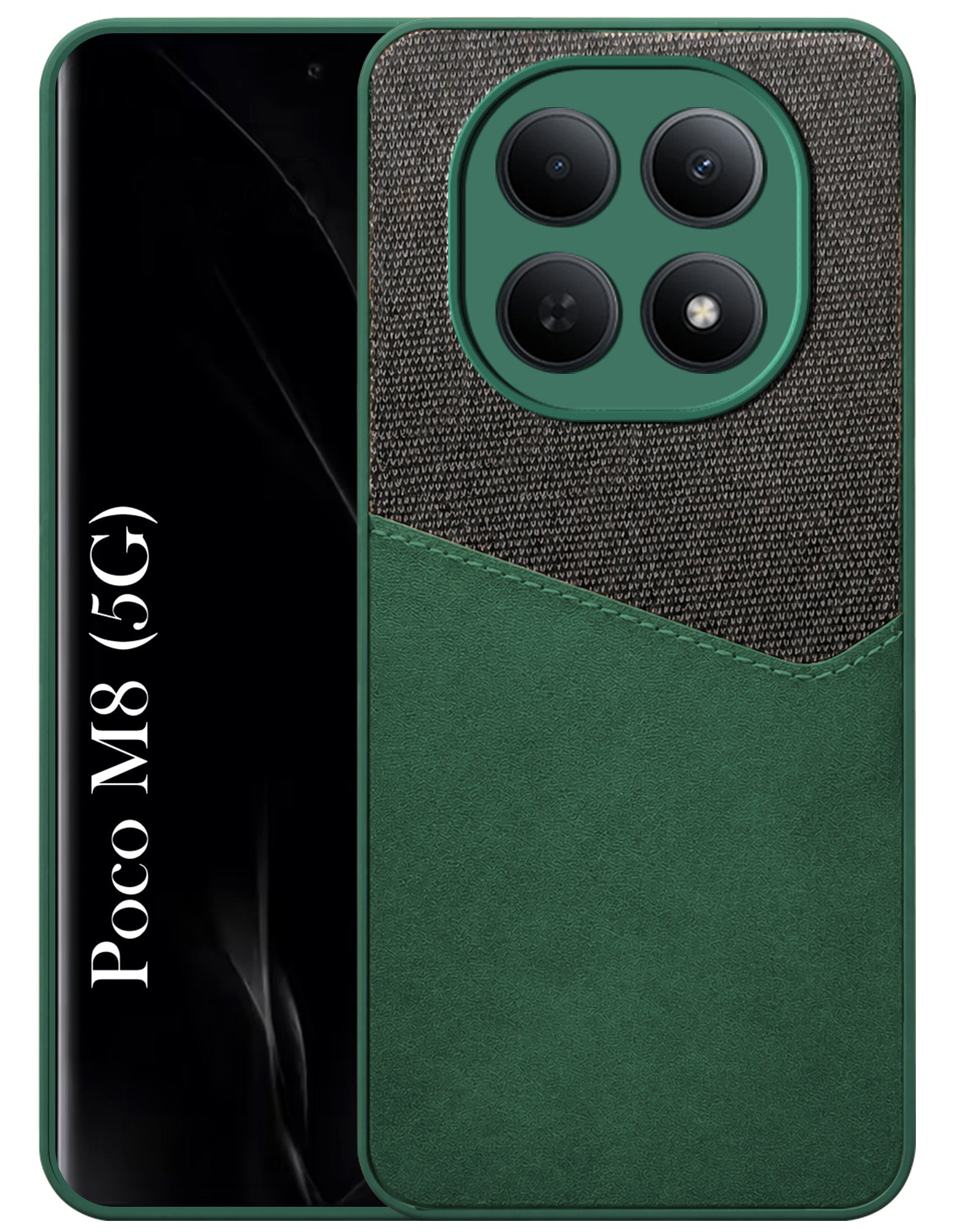 For Poco M8 5G Back Cover Case (Dual PU Leather Stitch | Professional Minimalist | Soft and Flexible)
