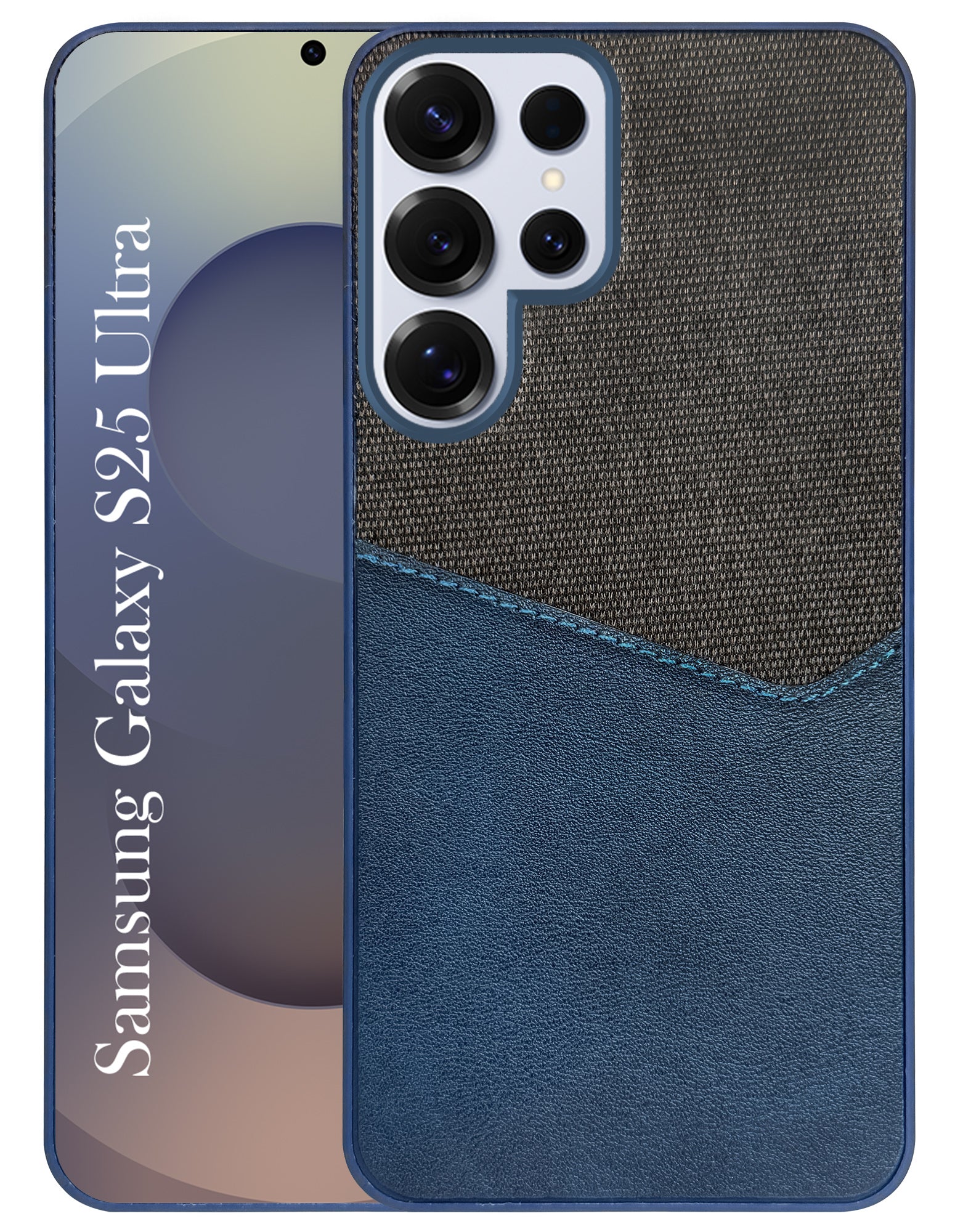 For Samsung Galaxy S25 Ultra Back Cover Case (Dual PU Leather Stitch | Professional Minimalist | Soft and Flexible)