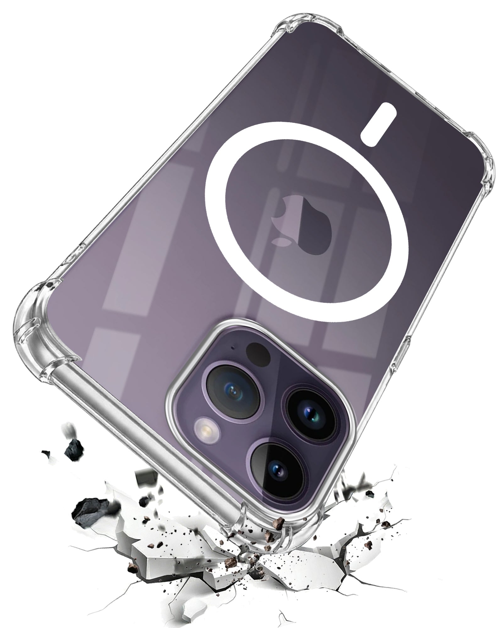 For Apple iPhone 14 Pro Max Back Cover Shockproof Crystal-Clear (Magsafe Wireless Support | Drop & Camera Protection | Hard Polycarbonate)