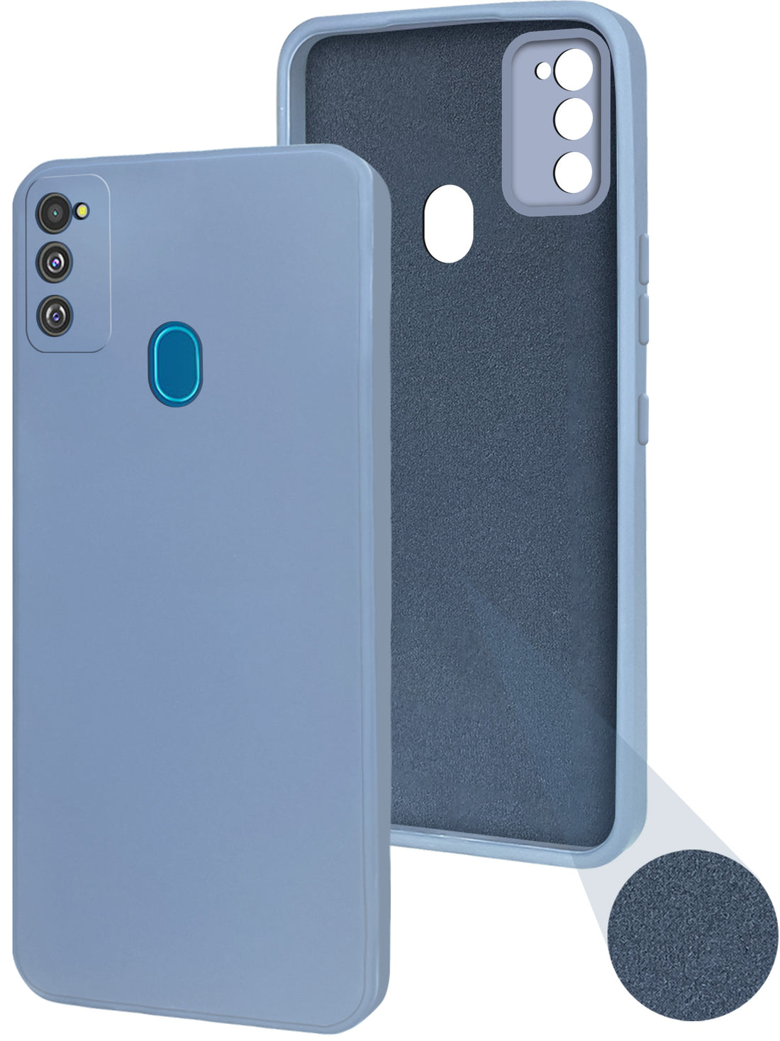 For Samsung Galaxy M30s | Samsung Galaxy M21 Back Cover Case  (Matte Finish Silicone with Inside Fiber cloth)
