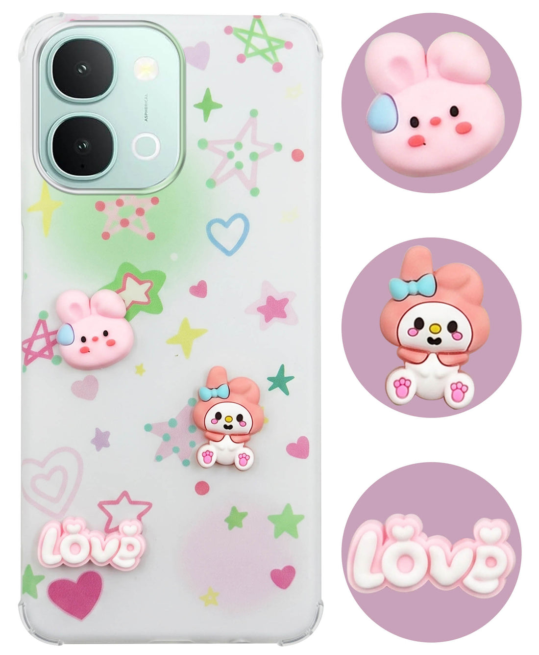 For Vivo iQOO Z11x 5G Back Cover Case (3D Cute Cartoons | Hard Back Side Soft | Matte Premium Finish | HD Printing)