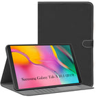 For Flip Cover Folio Case  Samsung Galaxy Tab A 10.1 Inch (2019) SM-T510 / T515 (PU Matte Leather | Multi-Angle Smart Stand | Card Storage Slots | Silicone Back Pouch)