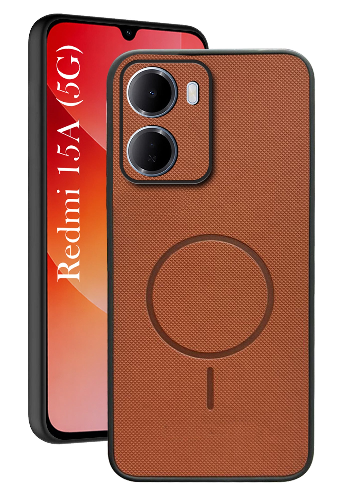 For Redmi 15A 5G Back Cover Case PU Leather (Texture Grip Design | Professional Minimalist | Camera Protection | Soft and Flexible)