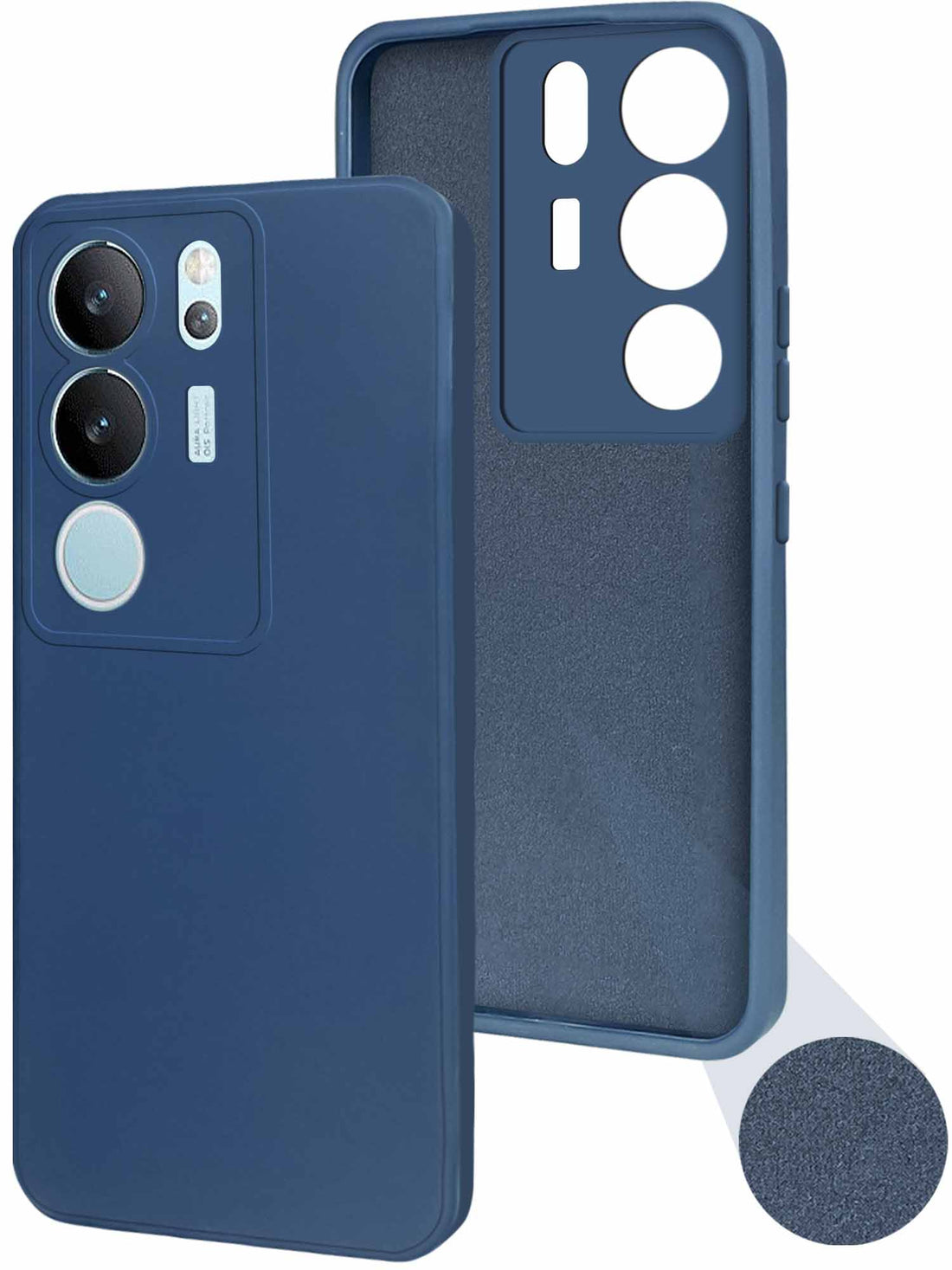 For Vivo V29 | Vivo V29 Pro 5G Back Cover Case ( Matte Finish Silicone with Inside Fiber cloth)