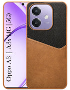 For Oppo A3X (4G/5G) | Oppo A3 5G Back Cover Case (Dual PU Leather Stitch | Professional Minimalist | Soft and Flexible)